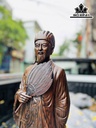 Tượng Gia Cát Lượng Gỗ Mun Hoa Cao 80 Ngang 25 Sâu 15 (cm)