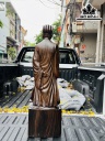 Tượng Gia Cát Lượng Gỗ Mun Hoa Cao 80 Ngang 25 Sâu 15 (cm)