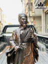 Tượng Gia Cát Lượng Gỗ Mun Hoa Cao 80 Ngang 25 Sâu 16 (cm)