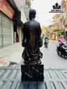 Tượng Gia Cát Lượng Gỗ Mun Hoa Cao 80 Ngang 25 Sâu 16 (cm)