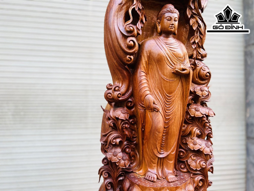 Tượng Phật Adida Gỗ Hương Cao 100 Ngang 42 Sâu 22 (cm)