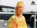 Tượng Phật Bà Quan Âm Gỗ Hương Cao 32 Ngang 32 Sâu 60 (cm)