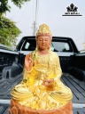 Tượng Phật Bà Quan Âm Gỗ Hương Cao 32 Ngang 32 Sâu 60 (cm)