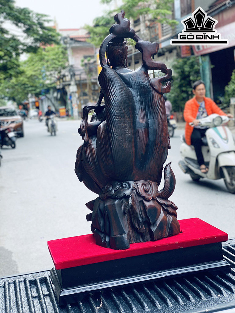 Tượng Phật Bà Quan Âm Gỗ Trắc Cao 80 Ngang 30 Sâu 26 (cm)