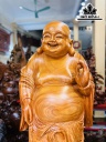 Tượng Phật Di Lặc Đứng Bao Tiền Gỗ Hương Cao 180 Ngang 65 Sâu 65 (cm)