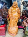 Tượng Phật Di Lặc Đứng Bao Tiền Gỗ Hương Cao 180 Ngang 65 Sâu 65 (cm)