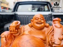 Tượng Phật Di Lặc Ngồi Bao Tiền Gỗ Hương Ngang 60 Cao 46 Sâu 38 (cm)