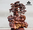 Tượng Phật Di Lặc Ngũ Phúc Gỗ Cẩm Cao 79 Ngang 67 Sâu 48 (cm)