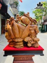 Tượng Phật Di Lặc Ngũ Phúc Gỗ Hương Ngang 77 Cao 81 Sâu 30 (cm)