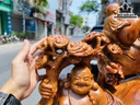 Tượng Phật Di Lặc Ngũ Phúc Gỗ Hương Ngang 77 Cao 81 Sâu 30 (cm)