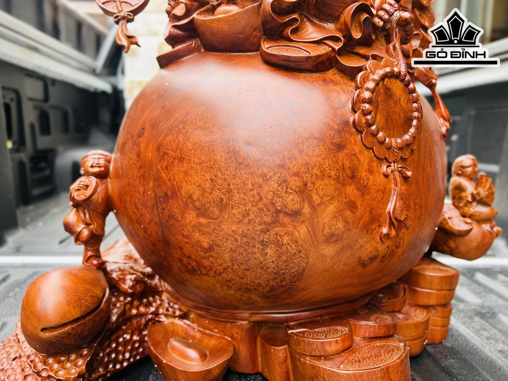 Tượng Phật Di Lặc Ngũ Phúc Gỗ Nu Hương Cao 67 Ngang 61 Sâu 45 (cm)