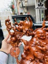 Tượng Phật Di Lặc Ngũ Phúc Gỗ Nu Hương Cao 67 Ngang 61 Sâu 45 (cm)