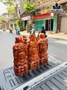 Tượng Phúc Lộc Thọ (Tam Đa) Gỗ Hương Ngang 22 Cao 60 Sâu 18 (cm)