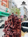 Tượng Phúc Lộc Thọ (Tam Đa) Gỗ Trắc Cao 115 Ngang 50 Sâu 40 (cm)