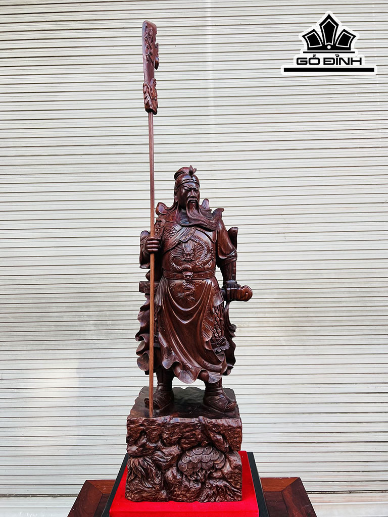 Tượng Quan Công Gỗ Cẩm Cao 72 Ngang 24 Sâu 20 (cm)