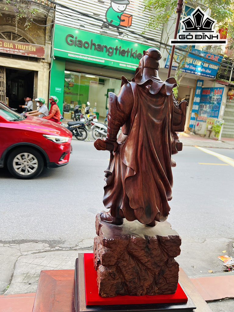 Tượng Quan Công Gỗ Cẩm Cao 72 Ngang 24 Sâu 20 (cm)