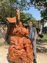 Tượng Quan Công Gỗ Hương Cao 147 Ngang 90 Sâu 55 (cm)