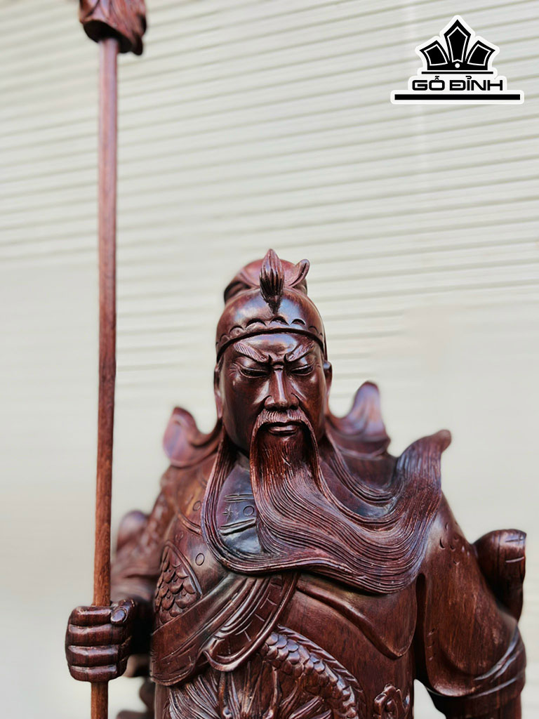 Tượng Quan Công Gỗ Tử Đàn Cao 72 Ngang 24 Sâu 20 (cm)