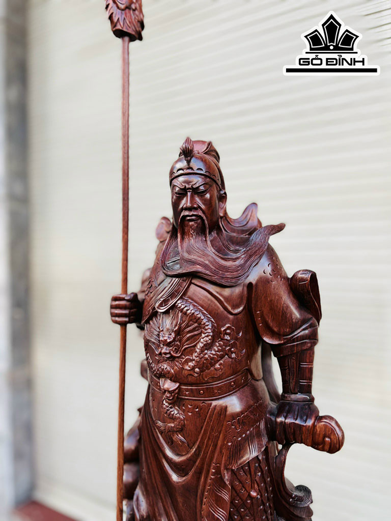 Tượng Quan Công Gỗ Tử Đàn Cao 72 Ngang 24 Sâu 20 (cm)