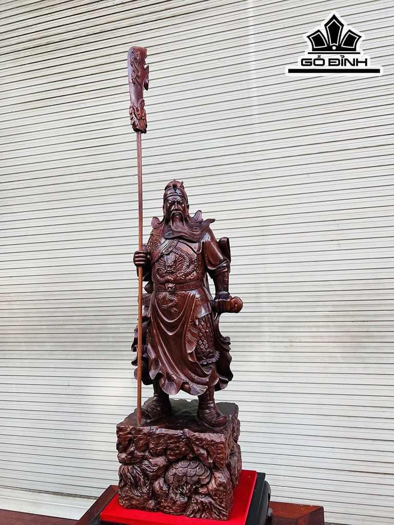 Tượng Quan Công Gỗ Tử Đàn Cao 72 Ngang 24 Sâu 20 (cm)