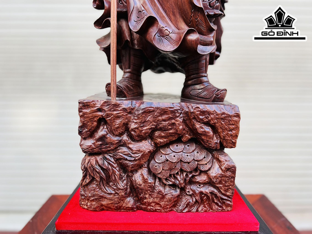 Tượng Quan Công Gỗ Tử Đàn Cao 72 Ngang 24 Sâu 20 (cm)