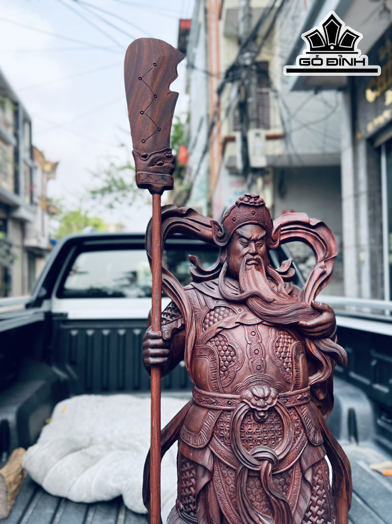 Tượng Quan Công Gỗ Tử Đàn Cao 77 Ngang 31 Sâu 27 (cm)