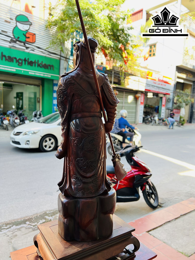Tượng Quan Công Gỗ Trắc Cao 86 Ngang 28 Sâu 26 (cm)