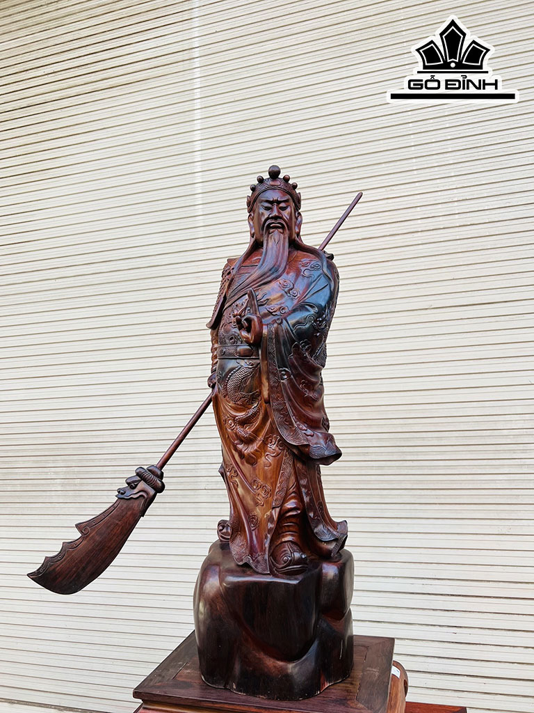 Tượng Quan Công Gỗ Trắc Cao 86 Ngang 28 Sâu 26 (cm)