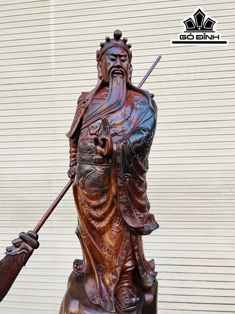 Tượng Quan Công Gỗ Trắc Cao 86 Ngang 28 Sâu 26 (cm)