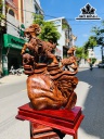 Tượng Tam Dương Khai Thái Gỗ Nu Hương Cao 86 Ngang 50 Sâu 25 (cm)