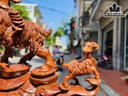 Tượng Tam Dương Khai Thái Gỗ Nu Hương Cao 86 Ngang 50 Sâu 25 (cm)