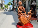 Tượng Tam Dương Khai Thái Gỗ Nu Hương Cao 86 Ngang 50 Sâu 25 (cm)