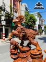 Tượng Tam Dương Khai Thái Gỗ Nu Hương Cao 86 Ngang 50 Sâu 25 (cm)