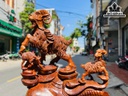 Tượng Tam Dương Khai Thái Gỗ Nu Hương Cao 86 Ngang 50 Sâu 25 (cm)