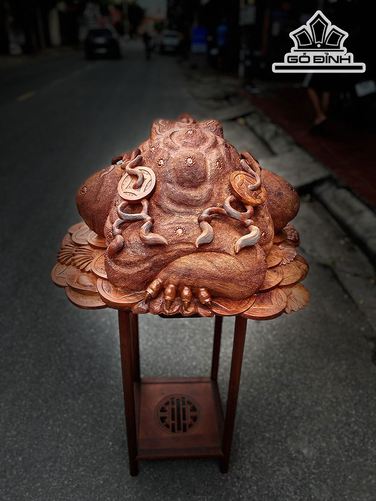 Tượng Thiềm Thừ Gỗ Hương Cao 36 Ngang 73 Sâu 50 (cm)