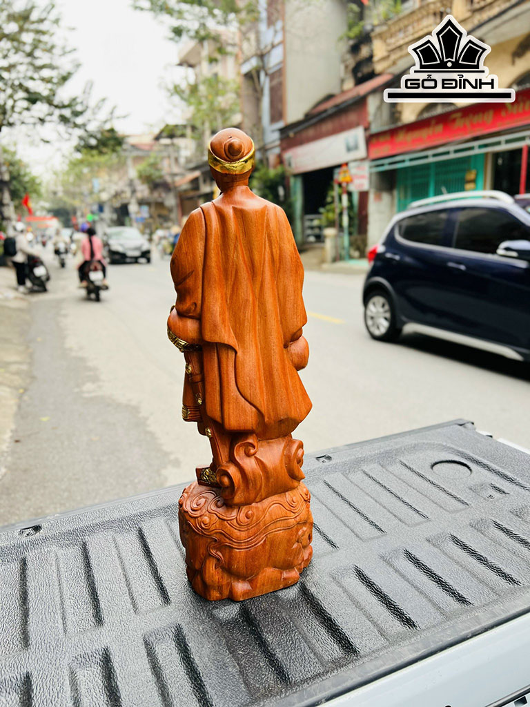 Tượng Trần Quốc Tuấn Gỗ Hương Cao 60 Ngang 19 Sâu 15 (cm)