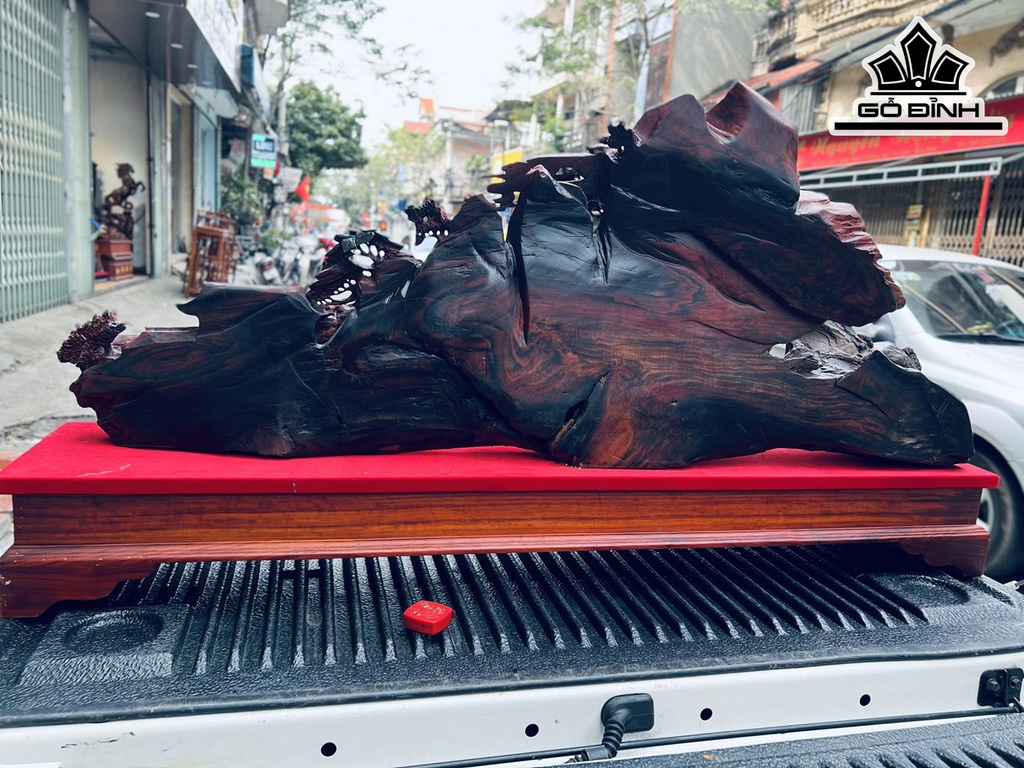 Tượng Vinh Quy Bái Tổ Gỗ Trắc Ngang 130 Cao 53 Sâu 26 (cm)