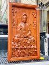 Tranh Phật Bà Quan Âm Gỗ Hương Cao 107 Ngang 57 Sâu 7 (cm)