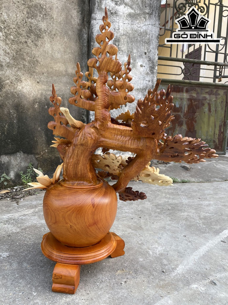Bình Hoa Gỗ Hương Cao 71 Ngang 52 Sâu 35 (cm)