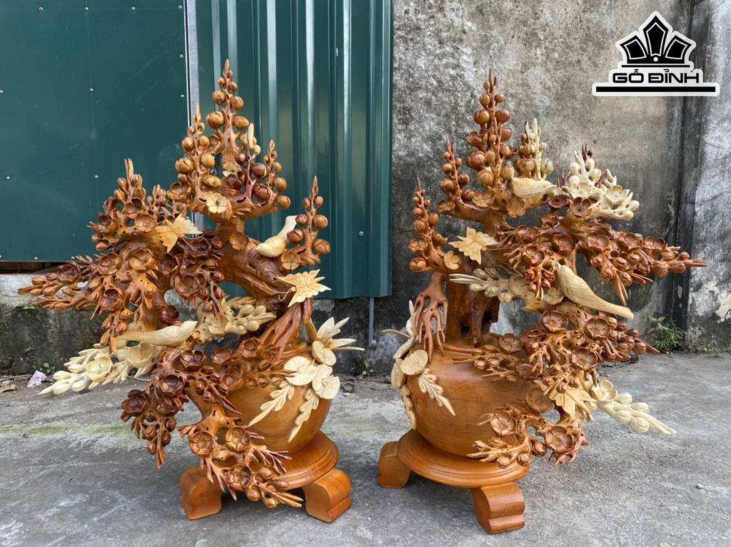 Bình Hoa Gỗ Hương Cao 71 Ngang 52 Sâu 35 (cm)