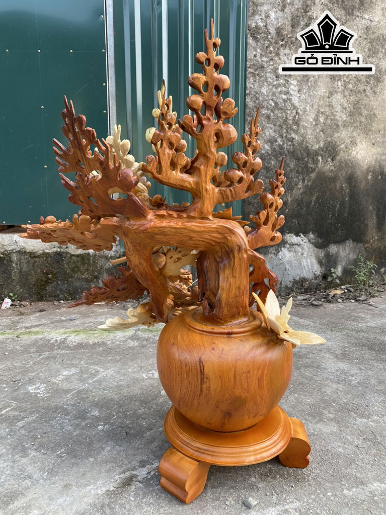 Bình Hoa Gỗ Hương Cao 71 Ngang 52 Sâu 35 (cm)