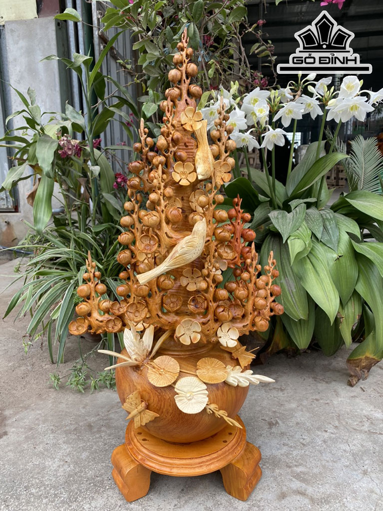 Bình Mai Phú Quý Gỗ Hương Cao 80 Ngang 40 Sâu 28 (cm)