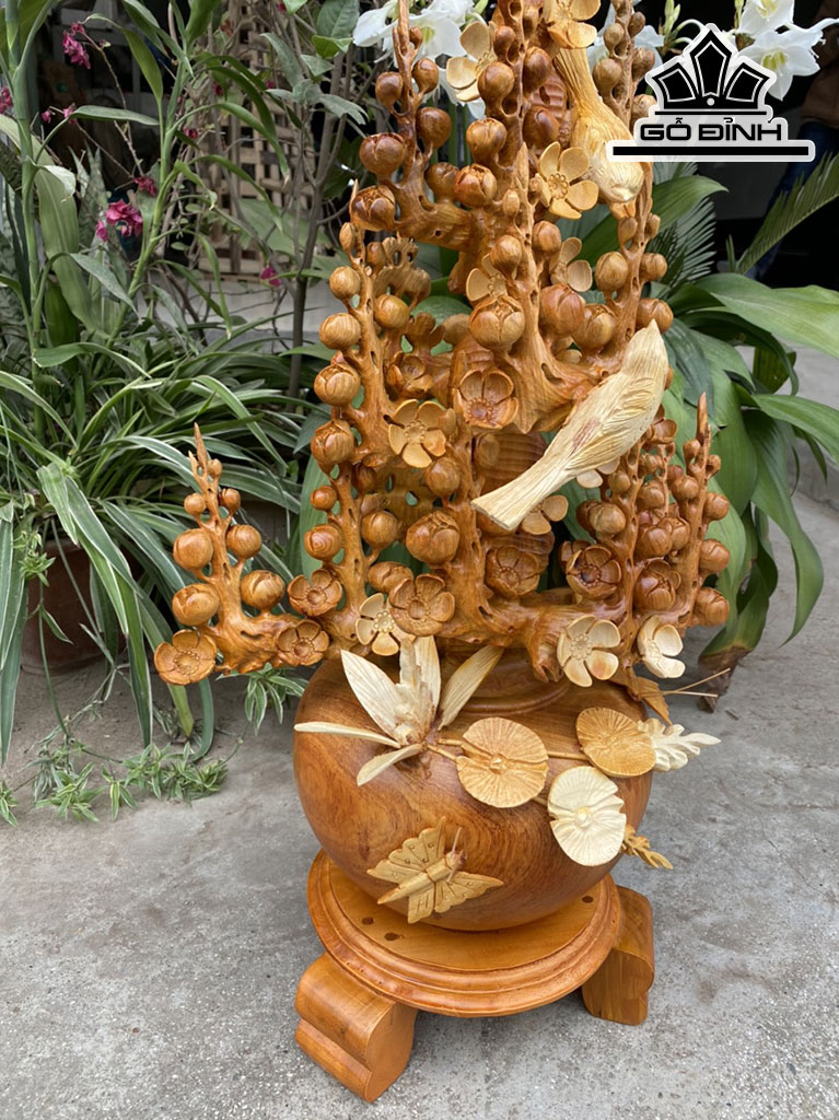 Bình Mai Phú Quý Gỗ Hương Cao 80 Ngang 40 Sâu 28 (cm)