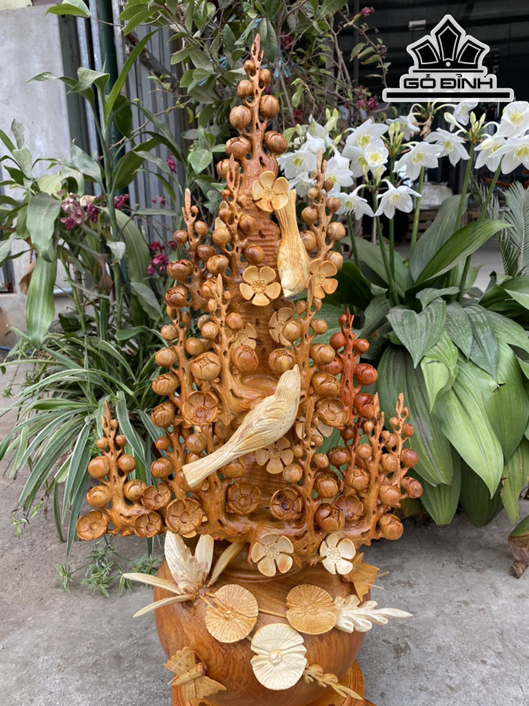 Bình Mai Phú Quý Gỗ Hương Cao 80 Ngang 40 Sâu 28 (cm)