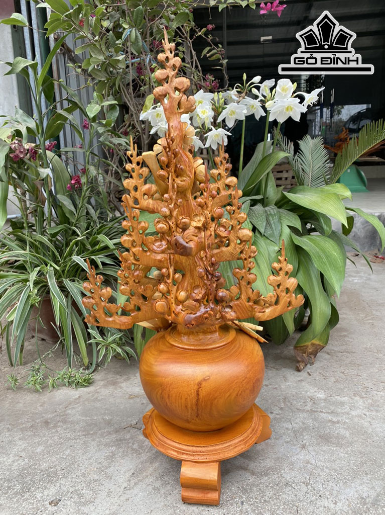 Bình Mai Phú Quý Gỗ Hương Cao 80 Ngang 40 Sâu 28 (cm)