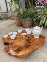 Khay Trà Tiểu Đồng Chăn Trâu Thổi Sáo Gỗ Hương Cao 22 Ngang 46 Sâu 52 (cm)