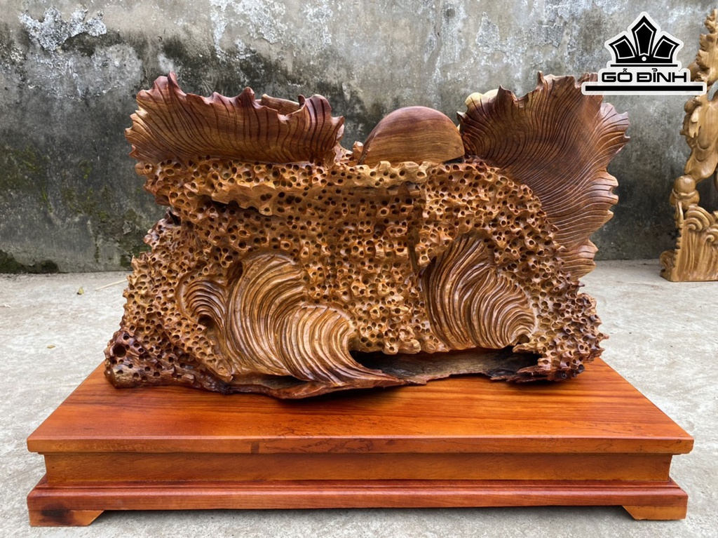 Tượng Cá Xiêm Gỗ Hương Cao 43 Ngang 73 Sâu 33 (cm)