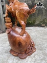 Tượng Dê Phong Thủy Gỗ Hương Cao 56 Ngang 22 Sâu 20 (cm)