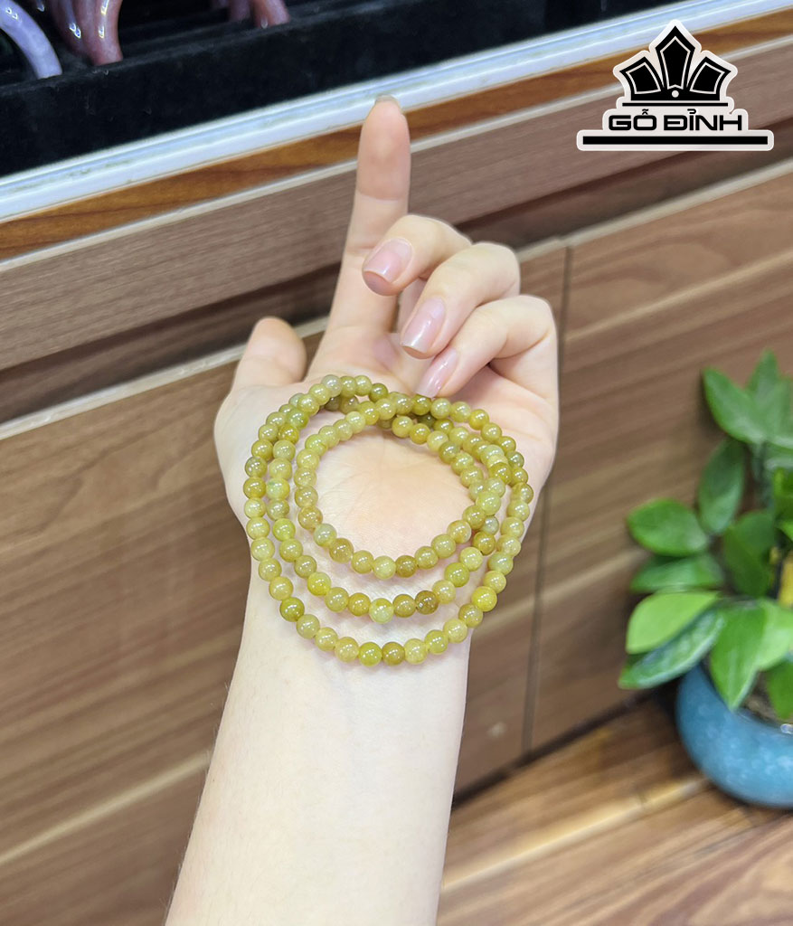 Chuỗi Đá Cẩm Thạch (Jadeite) Đường Kính Hạt 5,2 (mm)