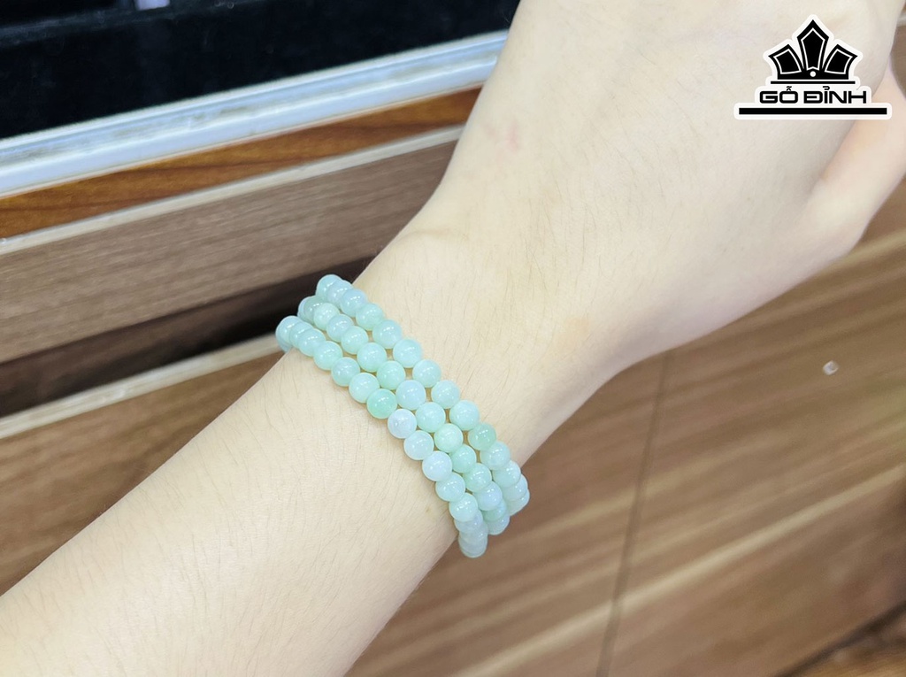 Chuỗi Đá Cẩm Thạch (Jadeite) Đường Kính Hạt 5,3-5,5 (mm)